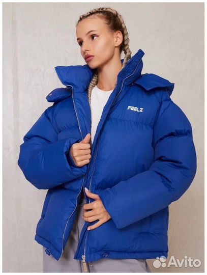 Пуховик женский синий feelz