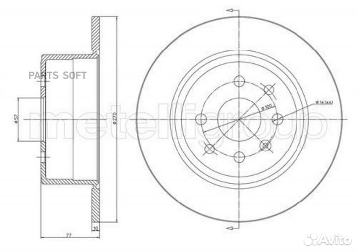 Metelli 23-0426 Диск тормозной Metelli