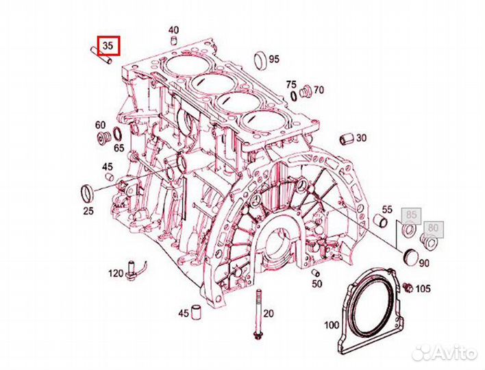 Блок цилиндров (Блок Двигателя ) Mercedes-Benz