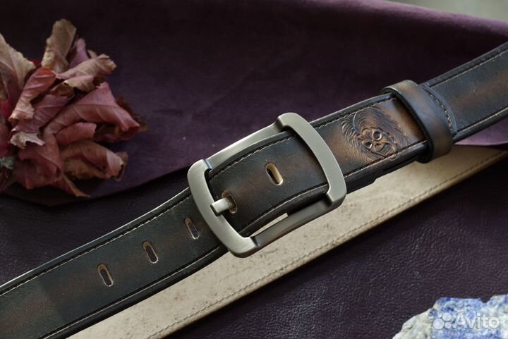 Мужской кожаный ремень ручной работы. Заказ
