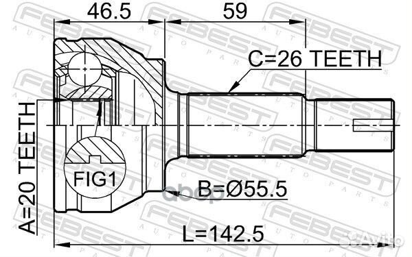 Шрус внешний перед прав/лев 0110KSP90 Febest
