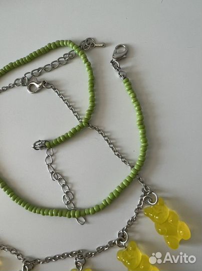 Чокер из бисера и мармеладные мишки комплект