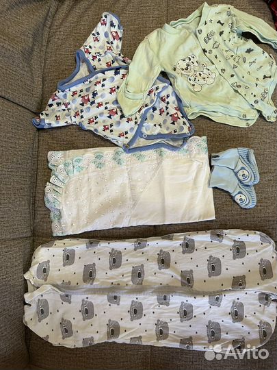 2 пакета вещей на малыша мальчика с рожд. до 6 мес