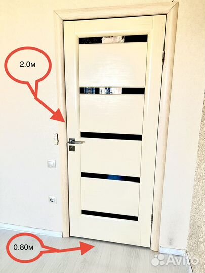 Межкомнатные двери с коробкой, ручкой, замками