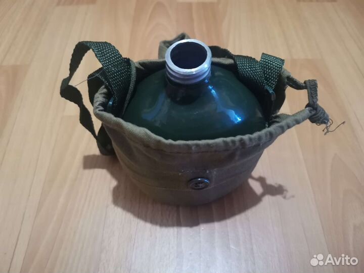 Фляга Фляжка походная 1 литр, хаки, темно-зеленый