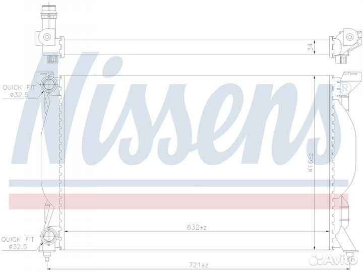 Радиатор охлаждения двс seat exeo (2009) 2.0 TDI