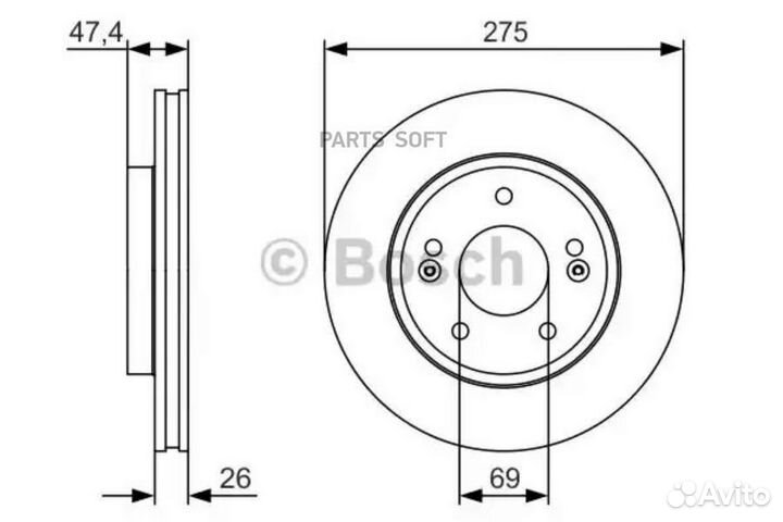 Диск тормозной hyundai elantra 06- перед.вент. 0986479R26