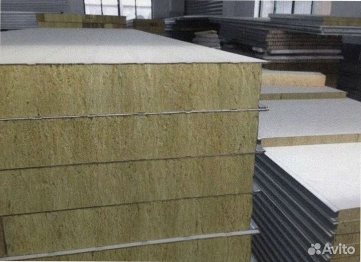 Сэндвич панели стеновые с минер. ватой от 200 м2
