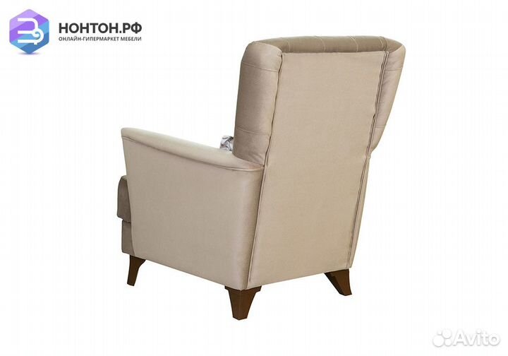 Кресло Ирис коричнево-бежевое / коричневые цветы