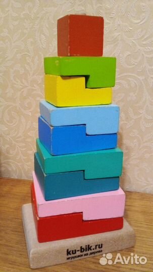 Игрушка Пирамидка ступеньки. Деревянная