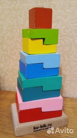 Игрушка Пирамидка ступеньки. Деревянная