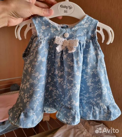 Летний костюмчик из тонкой джинсы 80р-р