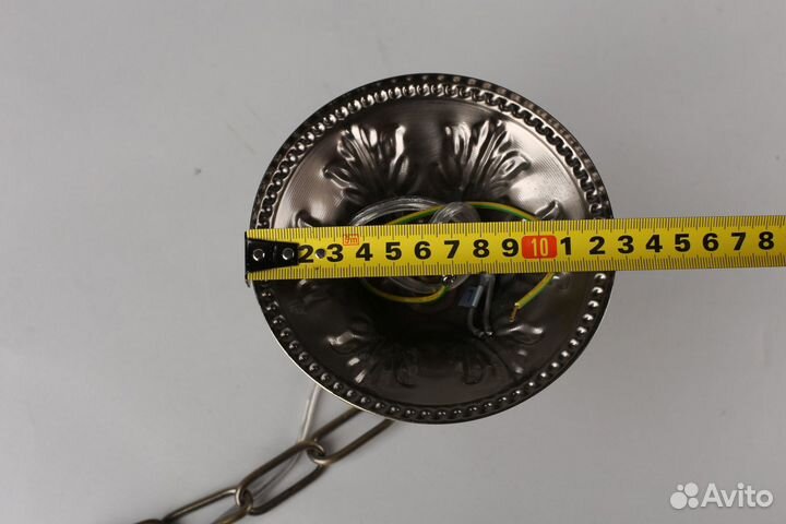 Люстра подвесная металл и текстиль классика