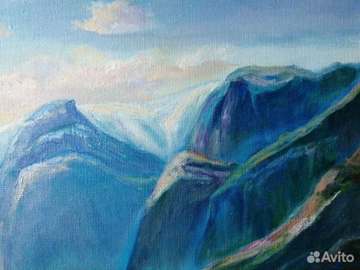 Картина маслом горный пейзаж