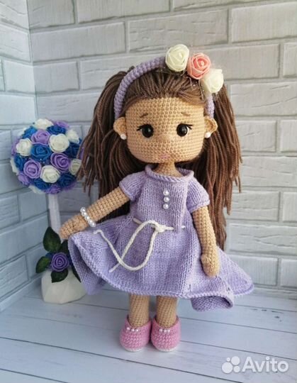 Вязаная кукла 30см