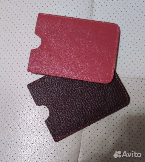 Футляр д/карт кожа Россия красный и сливовый