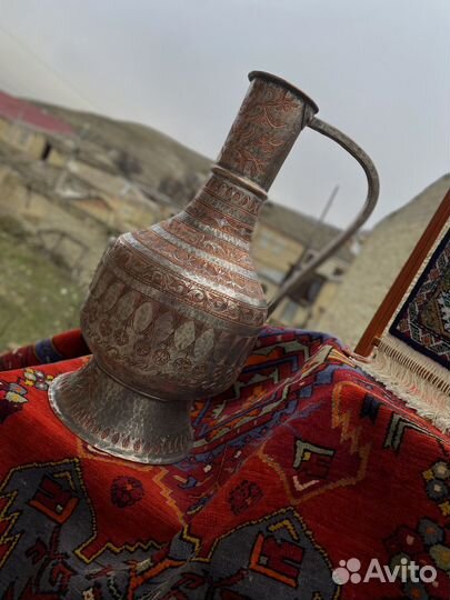 Старинный медный кувшин, антиквариат