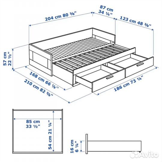 Кровать IKEA brimnes. Раздвижная. Оригинал