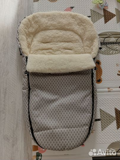 Зимний конверт в коляску на овчине