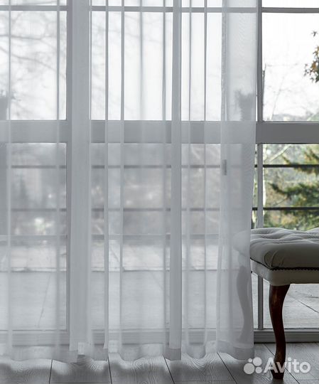 Комплект Шторы + Тюль Зарина Темно-серый и Вуаль