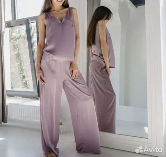 Пижама женская атласная шелковая 40