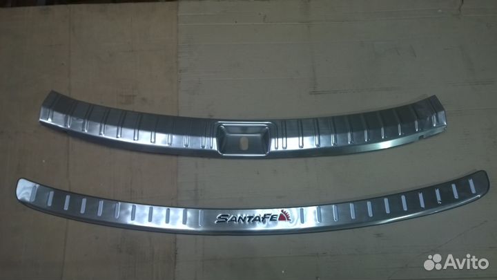 Накладки на бампер и порог багажника Santa Fe 2013