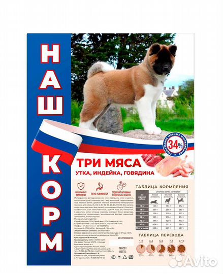 Сухой корм тм Наш Корм супер премиум класс