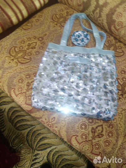 Cумка пляжная с пайетками