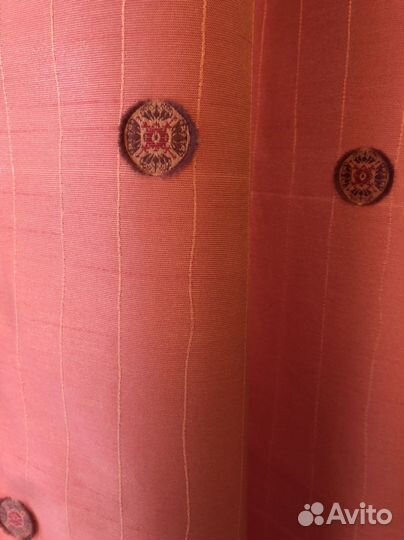 Шторы комплект, атласные красные 130 на 250