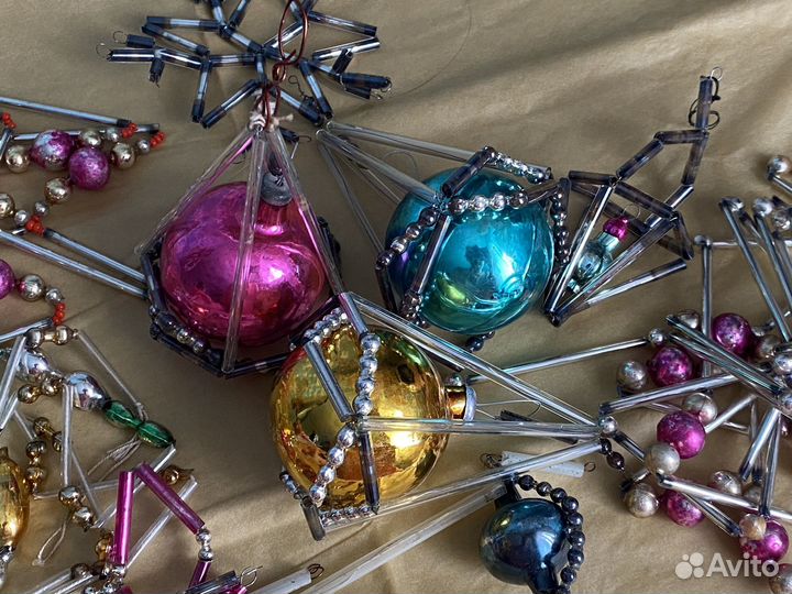 Ёлочные игрушки СССР стеклярус