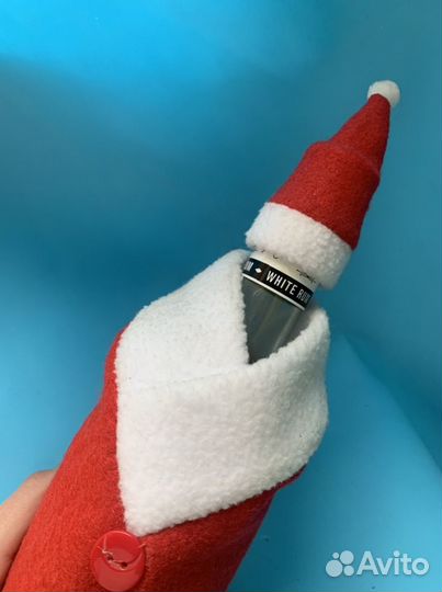 Костюм для бутылки новогодний, одежда Деда Мороза