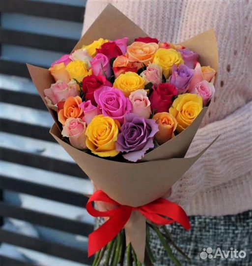 33 роз кения mix №96