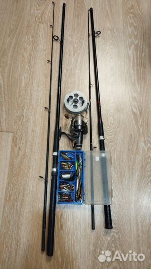 Спининг и катушка и блестны