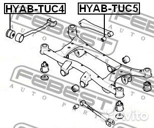 Сайлентблок задней поперечной тяги febest hyabtuc5