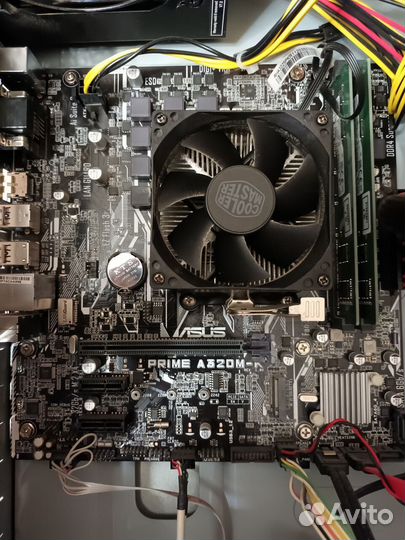 Материнская плата Asus A320m-k + проц+кулер+память