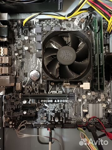 Материнская плата Asus A320m-k + проц+кулер+память