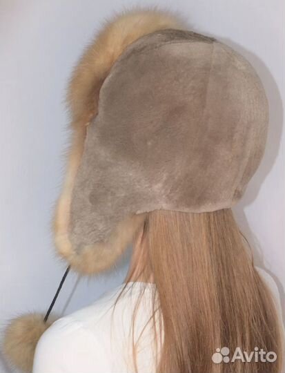 Шапка ушанка с кунецей новая