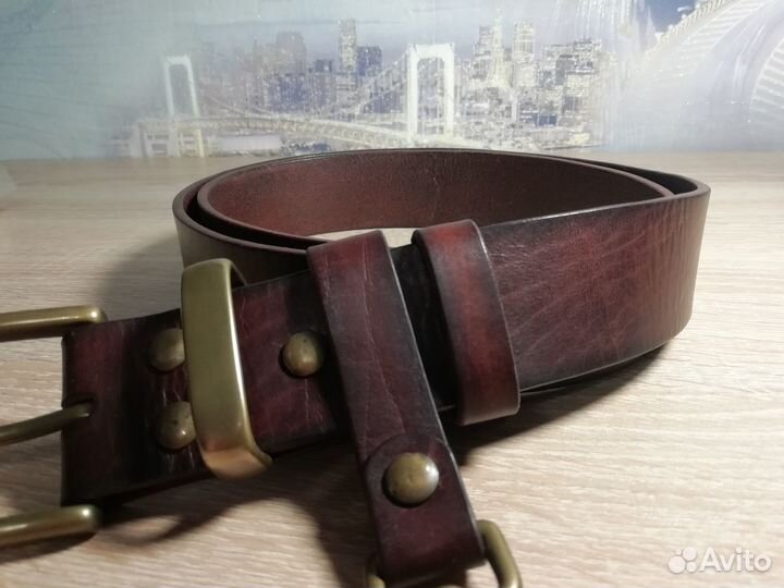 Мужской кожаный ремень ручной работы