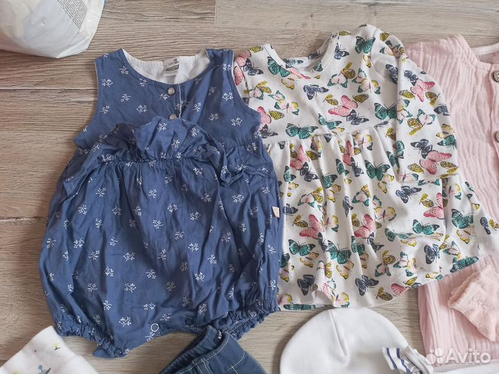 Пакет летних вещей для девочки 1-3 мес. 56-68р
