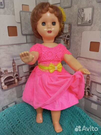 Кукла СССР ранняя, Оля 60 см, Минской фабрики Мир