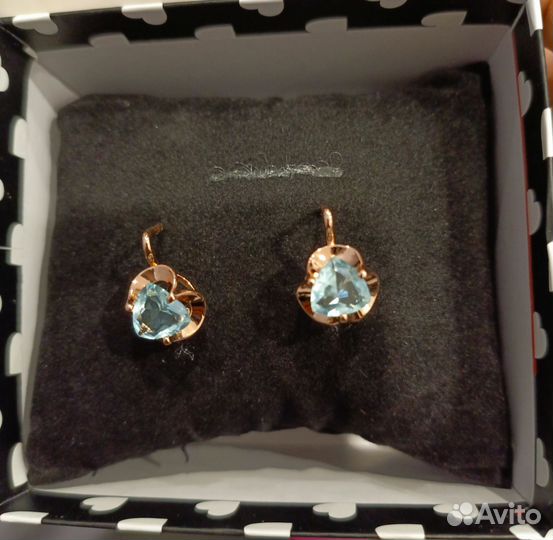 Позолоченные женские серьги с цирконом, цвет топаз