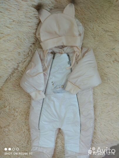 Комбинезон демисезонный с шапочкой