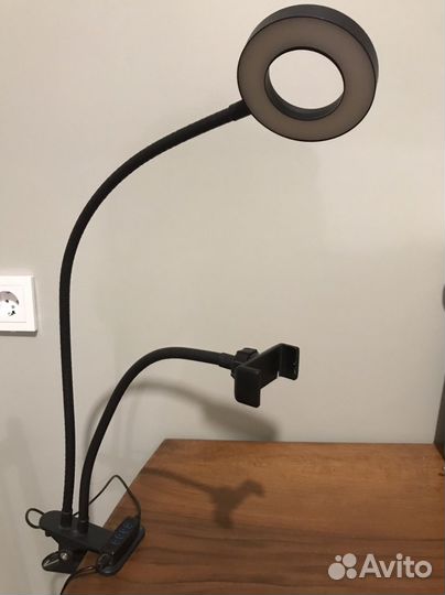 Штатив для телефона гибкий с кольцевой лампой