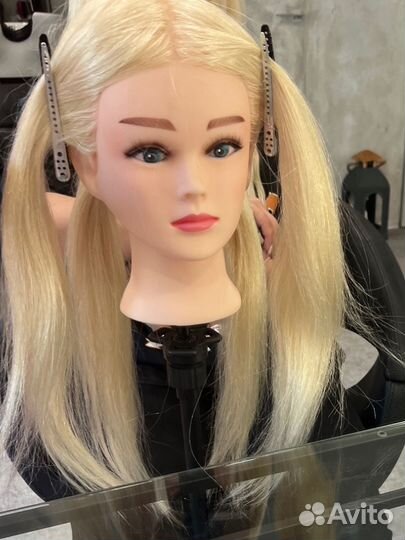 Манекен для причесок, натуральный блонд,55-60см