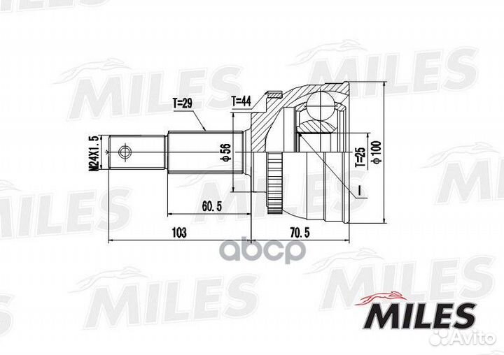 ШРУС наружный nissan X-trail 2.0 00- (GKN 304821)