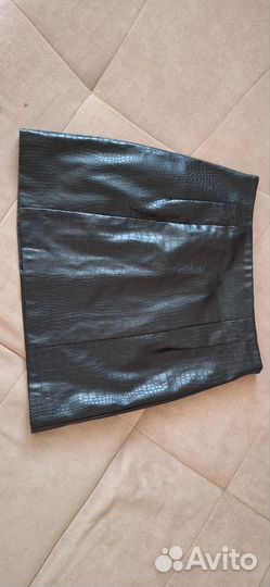 Кожаная юбка 46-48р новая