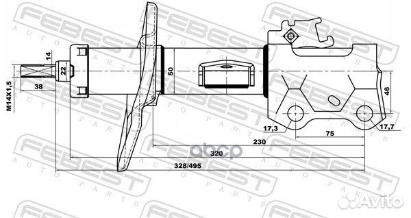 Амортизатор передн правый toyota corolla E15/E1