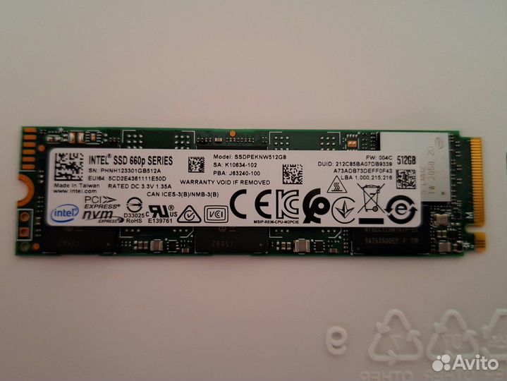 Ssd 512gb Intel 660p Series