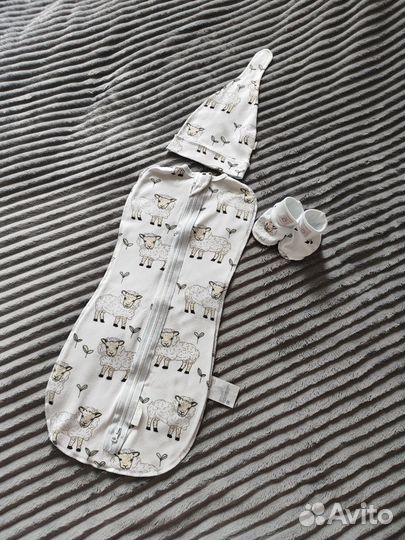 Комплект mjolk мьёльк кокон,пинетки,шапочка