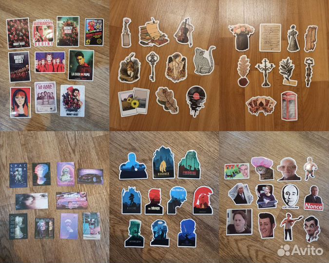 Водонепроницаемые наклейки, 10 шт, много видов